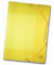 Eckspannmappe PP-Frost - Serie 6992, A3 gelb-transparent Kunststoff -, f&uuml;r ca. 100 - 120 Blatt (80 g/m&sup2;), mit 3 Einschlagklappen