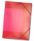 Eckspannmappe PP-Frost - Serie 6993, A3 rot-transparent Kunststoff -, f&uuml;r ca. 100 - 120 Blatt (80 g/m&sup2;), mit 3 Einschlagklappen