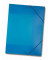 Eckspannmappe 6994, A3 blau-transparent Kunststoff, mit 3 Einschlagklappen