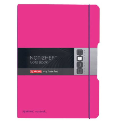 Notizbuch 11361474, pink, A4, liniert+kariert, 80g, 80 Blatt / 160 Seiten
