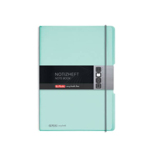 4008110511887 - Notizbuch mybook flex 11408655 mint A4 liniert & kariert 80g 2x 40 Blatt 160 Seiten mit Gummiband 4008110511887 Herlitz