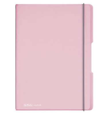 Notizbuch 11408648, pink, A4, liniert+kariert, 80g, 80 Blatt / 160 Seiten