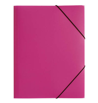 Eckspannmappe Lucy Trend 21613-34, A4 dunkelrosa/pink Polypropylen 80g, mit 3 Einschlagklappen