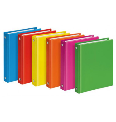 Ringbuch VELOCOLOR&reg; 1164300, A6 4 Ringe 13mm Ring-&Oslash; Polyvinylchlorid (PVC) farbig sortiert