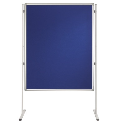 Pinnwand Pro PTD831403, 150x120cm, Filz + Filz (beidseitig), Aluminiumrahmen, blau + blau