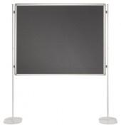 Pinnwand Pro, 150x120cm, Filz + Filz (beidseitig), Aluminiumrahmen, grau + grau