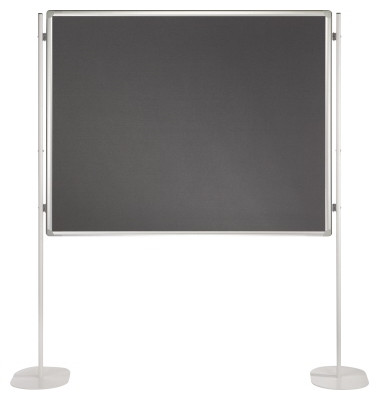 Pinnwand Pro, 150x120cm, Filz + Filz (beidseitig), Aluminiumrahmen, grau + grau Pinnwand Pro, 150x120cm, Filz + Filz (beidseitig), Aluminiumrahmen, grau + grau