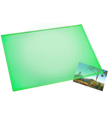 Schreibunterlage Durella 32628 neongrün-transparent 53x40cm Kunststoff