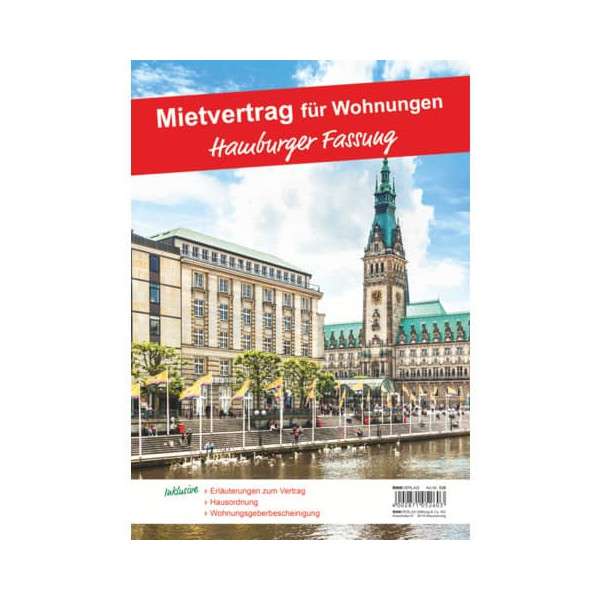 10 x RNK Mietvertrag für Wohnraum Hamburger Fassung 12 Seiten gefalzt