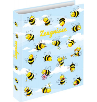 Zeugnisringbuch Zeugnisringbücher 46495, bunt "Crazy Bees", A4, ohne