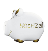 Spardose Schwein (klein) 100637 , "Schriftzug Hochzeit"