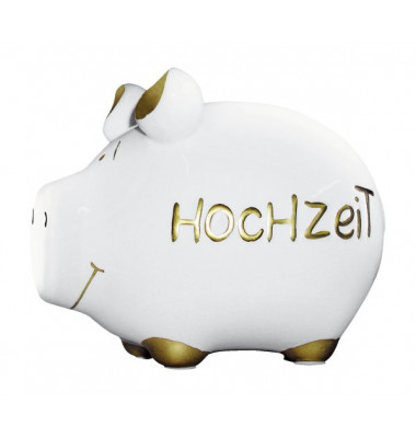 100637 Hochzeit Spardose Schwein klein weiß 100637 Hochzeit Spardose Schwein klein weiß