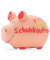 Spardose Schwein (klein) 100854 , "Schuhe/Herzen/Schriftzug Schuhkaufrausch"