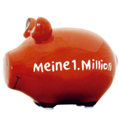Spardose Schwein (klein) 100957 , "Schriftzug Meine 1. Million"