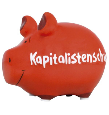 Spardose Schwein (klein) 100566 , "Schriftzug Kapitalistenschwein"
