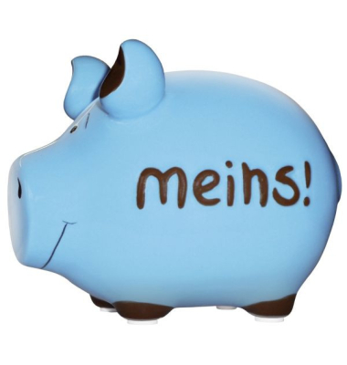 Spardose Schwein (klein) 101137 , "Schriftzug Meins!"