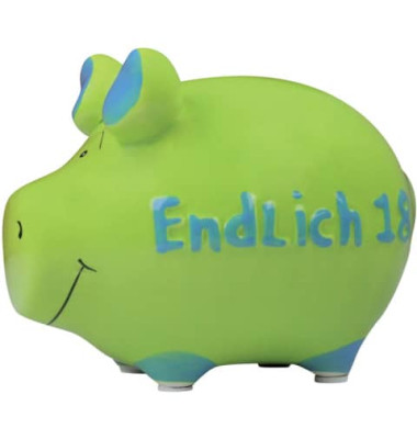 Spardose Schwein 101223 klein "Endlich 18" 12,5x9cm