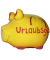 Spardose Schwein (klein) 101230 , "Palmen/Schriftzug Urlaubsgeld"