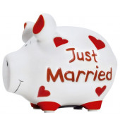 Spardose Schwein 101445 klein "Just married" 12,5x9cm