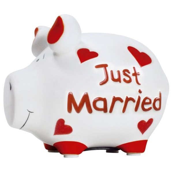 3 Stück KCG Spardose Schwein (klein) 101445 , Just Married 4260185595623 KCG