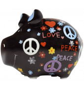 Spardose Schwein 101519 klein Motiv "Peace" 12,5x9cm
