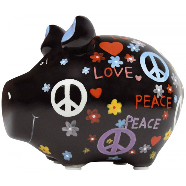 3 Stück KCG Spardose Schwein (klein) 101519 , Love and Peace 4260185596019 KCG
