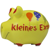 Spardose Schwein (klein) 101487 , "Luftbalons/Schriftzug Kleines Extra"