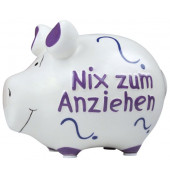 Spardose Schwein 101485 klein "Nix zum Anziehen" 12,5x9cm