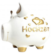 Spardose Schwein 100900 mittel "Hochzeit" 17x15cm