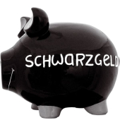 Spardose Schwein (gro&szlig;) 100005 , "Schriftzug Schwarzgeld"