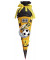 Bastel-Schultüte Soccer gelb 3D 68cm 6-eckig 658025