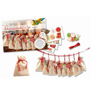 Adventskalender 63121 NATURE Säckchen mit Juteoptik