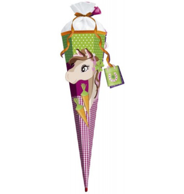 Bastel-Schultüte Pferd Huppdiwupp 3D 80cm 6-eckig 651007 Bastel-Schultüte Pferd Huppdiwupp 3D 80cm 6-eckig 651007