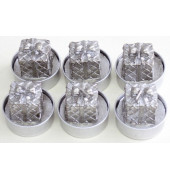 Teelichter N19015-3010-10 Paket silber 4x4x5cm ca. 2 Stunden Brenndauer