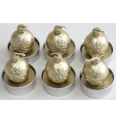 Teelichter N19041-4009-2/B Christbaumkugel gold Ø 40mm ca. 2 Stunden Brenndauer