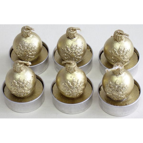 PBs Teelichter N19041-4009-2/B Christbaumkugel gold 4x7cm ca. 2 Stunden Brenndauer 9004546361695 PBs 6 Stück