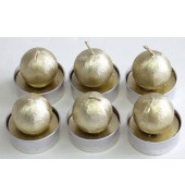 Teelichter N19043-4009 Kugel gold 4x7cm ca. 2 Stunden Brenndauer