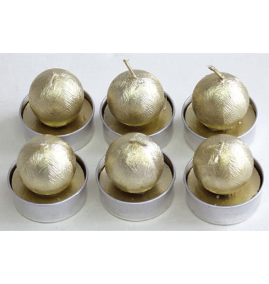 Teelichter N19043-4009 Kugel gold 4x7cm ca. 2 Stunden Brenndauer