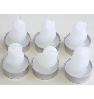 Teelichter N19034-3014 Eule wei&szlig; 4x7cm ca. 2 Stunden Brenndauer