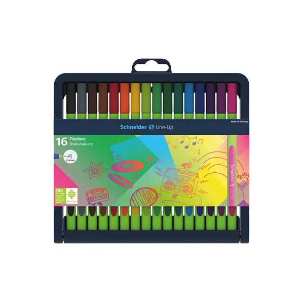 4004675109156 - Fineliner 04 mm schwarz grau braun hellbraun rot orange gelb apfelgrün hellgrün grün tannengrün he