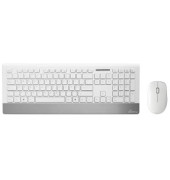 Tastatur-Maus-Set MROS106, kabellos (USB-Funk), weiß, silber