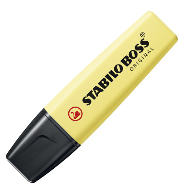 Textmarker Boss Original pastell gelb 2-5mm Keilspitze Textmarker Boss Original pastell gelb 2-5mm Keilspitze