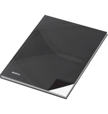 Notizbuch Notes carbon black 46516 schwarz A5 kariert 70g 96 Blatt 192 Seiten