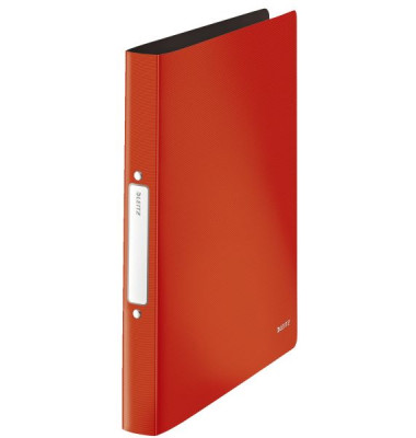 Ringbuch Solid Solid, in Duo-Optik 4566-10-20, A4 2 Ringe 25mm Ring-Ø Polypropylen hellrot