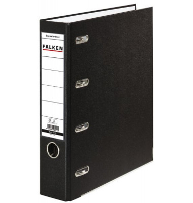 Doppelordner S70 11285343, 2xA5 quer 70mm breit Karton, mit PP-Folienüberzug vollfarbig schwarz