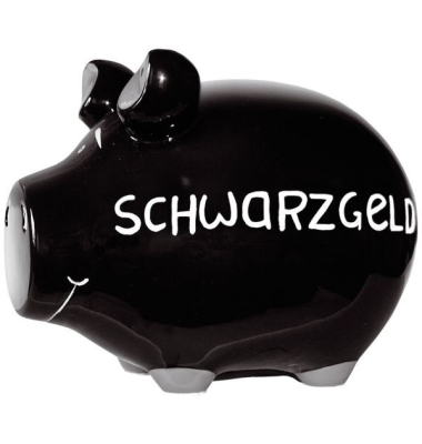 Spardose Schwein (mittel) 101053 , "Schriftzug Schwarzgeld"