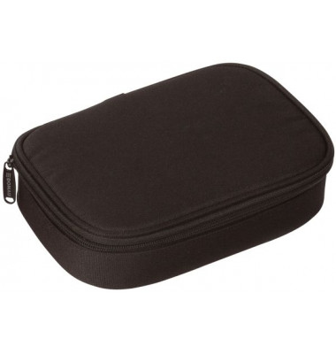 Federmappe oval groß schwarz 21x15x5cm mit Innenklappe Federmappe oval groß schwarz 21x15x5cm mit Innenklappe