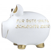Spardose Schwein 100958 groß "Für gute und für schlechte Zeiten" 30x25cm