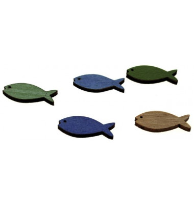 Streufigur Fisch - 25 mm Holz, sortiert