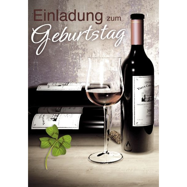 Komma Einladung 51-003 Weinflasche 4057319510030 Komma³ 5 Stück